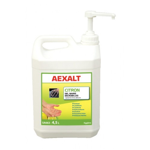 BIDON GEL MAIN MIROBILLE SANS SOLVANT CITRON 4.5L AEXALT