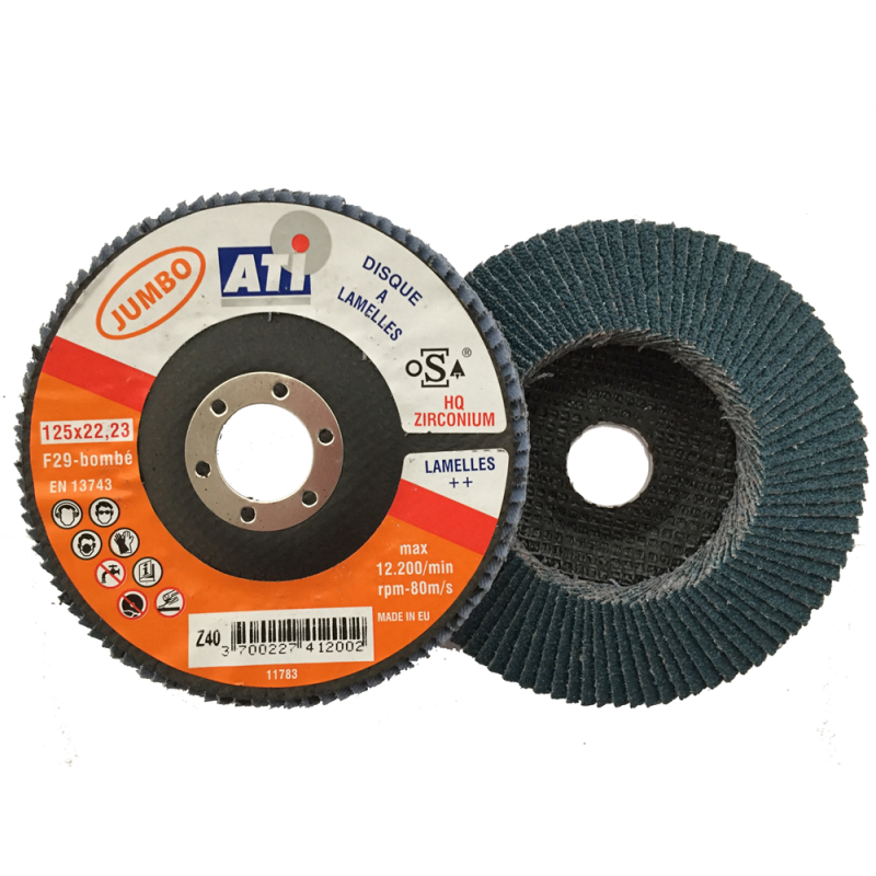 DISQUES A LAMELLES Ø125-80 JUMBO ZIRCONIUM HQ