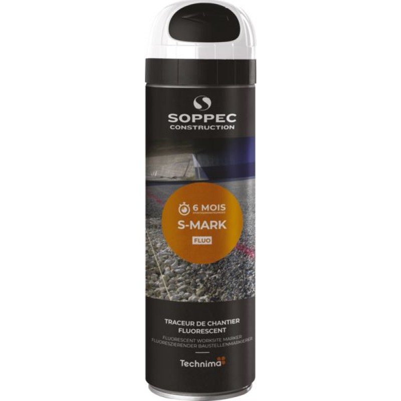 TRACEUR DE CHANTIER TEMPORAIRE BLANC FLUO S-MARK