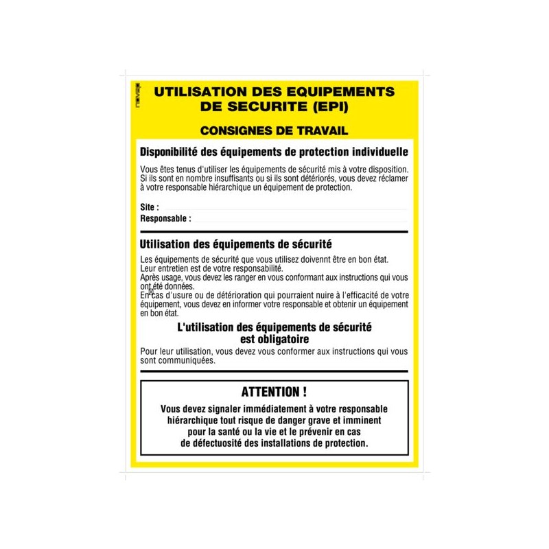 PANNEAU CONSIGNES LEGALES 460X320 MM APPELS D'URGENCE