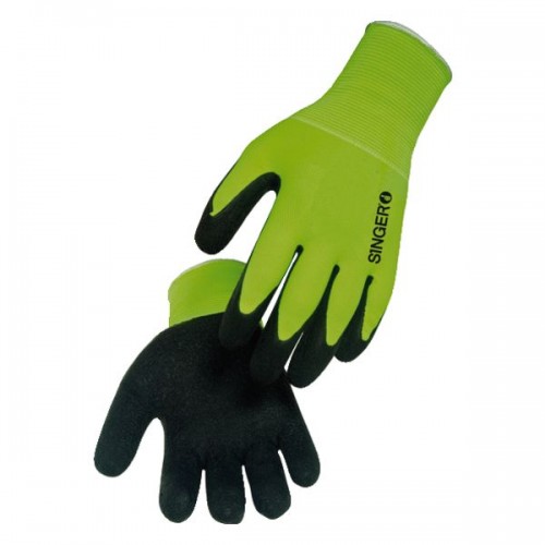 GANT PAUME ENDUITE LATEX HIVI GRIS/JAUNE FLUO SACHET DE 10 PAIRES TAILLE 10