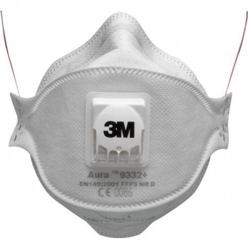 MASQUE ANTIPOUSSIERE AURA™ SERIE 9300 FFP3 NR PLIABLE BOITE DE 20 - K9330 - 1562