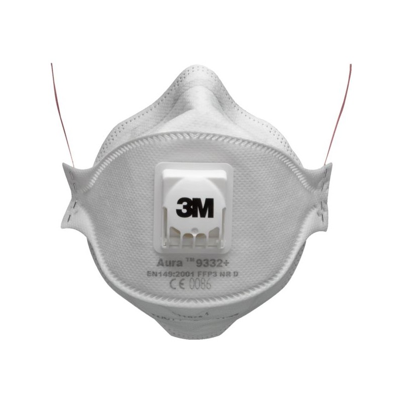 MASQUE ANTIPOUSSIERE AURA™ SERIE 9300 FFP3 NR PLIABLE BOITE DE 20 - K9330 - 1562