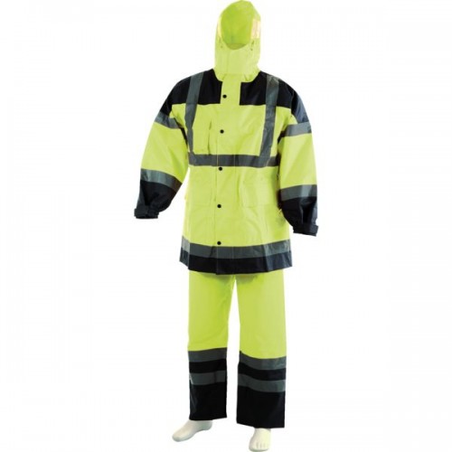 ENSEMBLE DE PLUIE HAUTE VISIBILITE ORANGE FLUO / BLEU TAILLE XXL 13240