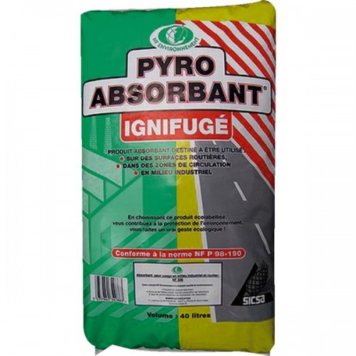 PYRO-ABSORBANT INDUSTRIEL BIODEGRADABLE SAC 40 L VEGETAL - 6.5 KG PYRO