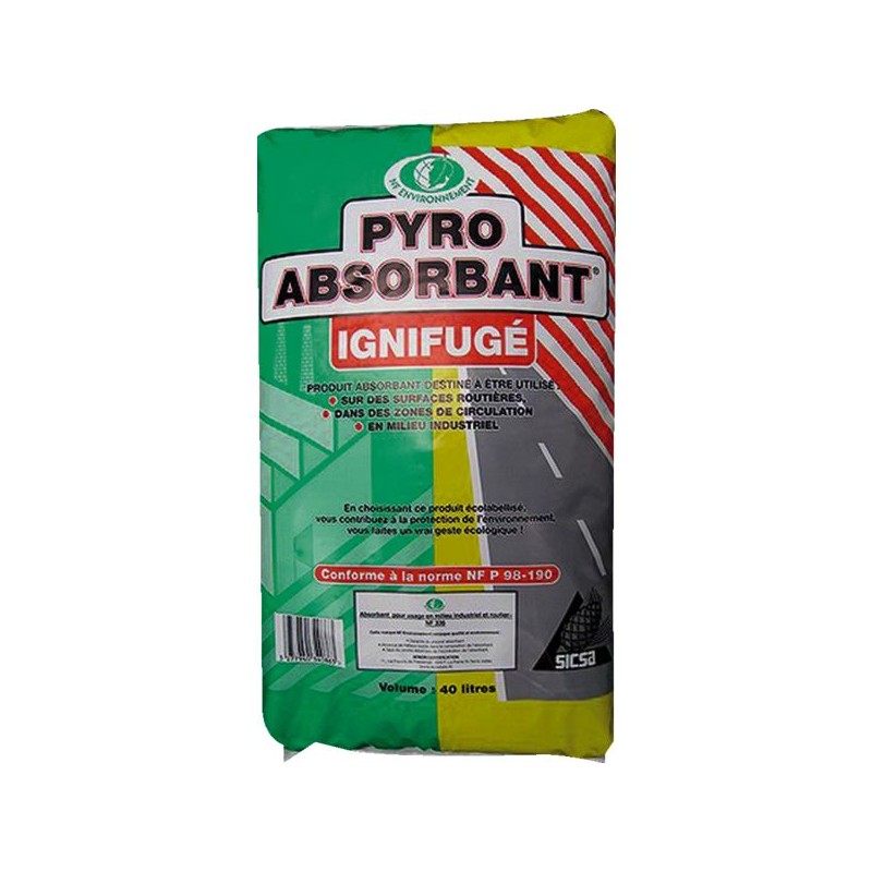PYRO-ABSORBANT INDUSTRIEL BIODEGRADABLE SAC 40 L VEGETAL - 6.5 KG PYRO