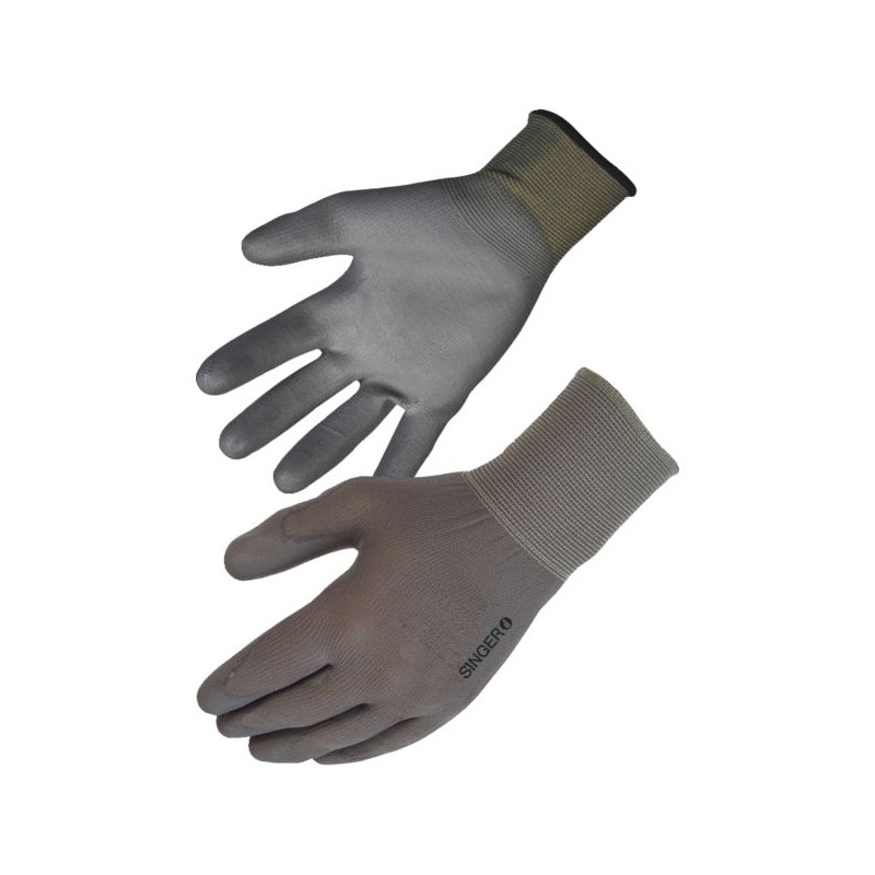 GANT NYLON ENDUIT POLYURETHANE JAUGE 13 GRIS POIGNEE ELASTIQUE  TAILLE -8