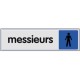PLAQUETTE SIGNALETIQUE 170X45 MM PLEXI COULEUR MESSIEURS