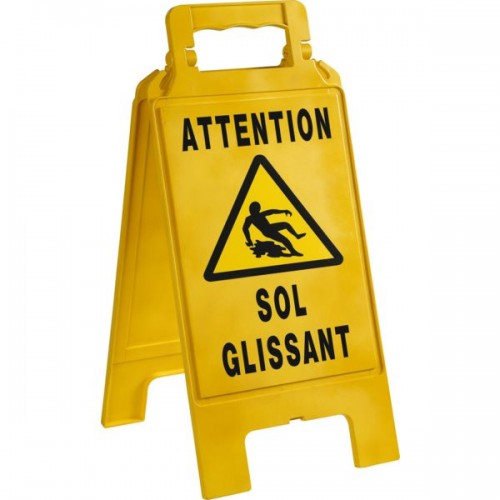 CHEVALET AVERTISSEMENT TRAVAUX EN COURS COLORIS JAUNE