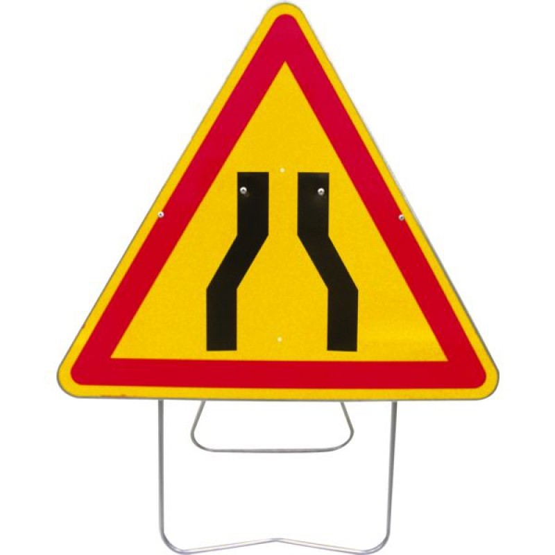 PANNEAU TRIANGULAIRE DE SIGNALISATION 1000 MMCL T1 - CHAUSSEE RETRECIE