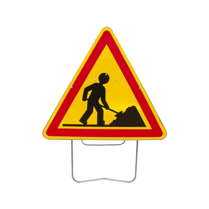 PANNEAU TRIANGULAIRE DE SIGNALISATION 1000 MMCI T1- CHANTIER MOBILE