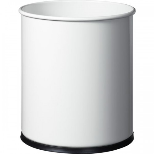 CORBEILLE A PAPIER EN ACIER EPOXY 15 L - BLANC - DIAM. 270 X300 MM