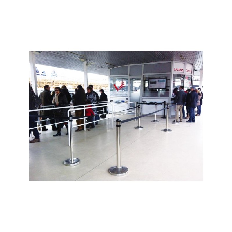 POTEAU NOIR - SANGLE 4MENVIRON - ROUGE -H980 X Ø 80