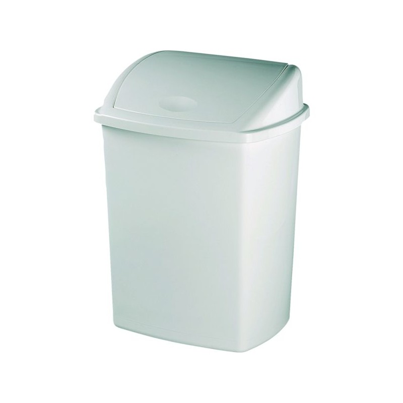 POUBELLE PLASTIQUE A COUVERCLEBASCULANT  CLAP 10L BLANC