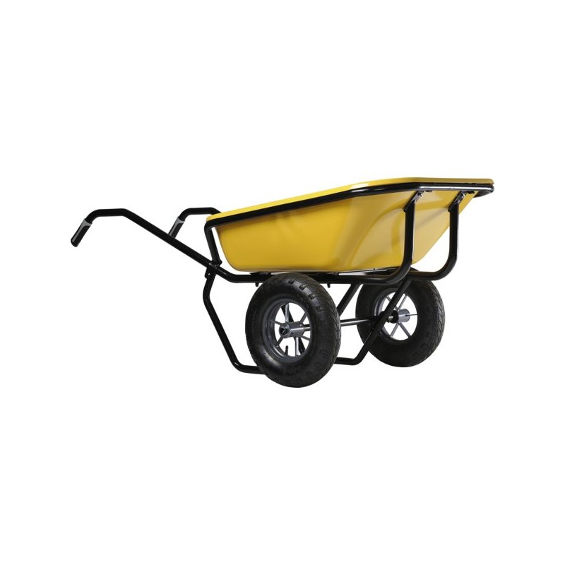 BROUETTE GROS VOLUME JAUNE 160L 1092MG EXPERT TWIN 2 ROUES GONFLEES