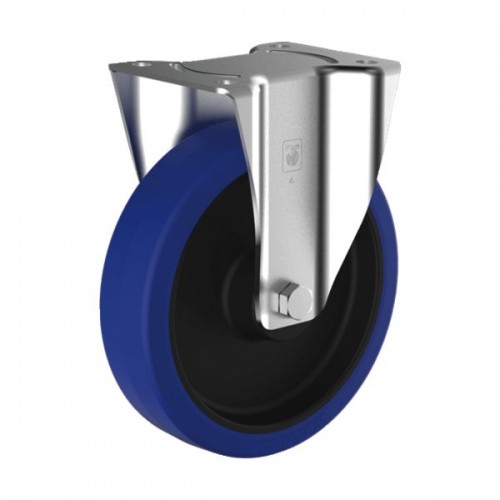 ROULETTE CAOUTCHOUC ELASTIQUEBLEU PIVOTANTE BLOQUANTE DIAM.160 H.190