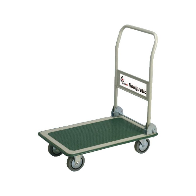 CHARIOT ROULPRATIC VERT 300K PLATEAU 750X490MM