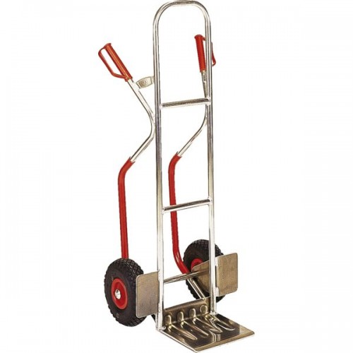 DIABLE ALUMINIUM PELLE FIXE ROUES GONFLEES - CHARGE200 KGS - DIM.PELLE 280 X 245