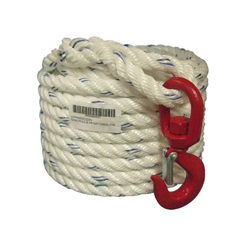 CORDE POULIE POLYPROPYLÈNE D20/22 25M