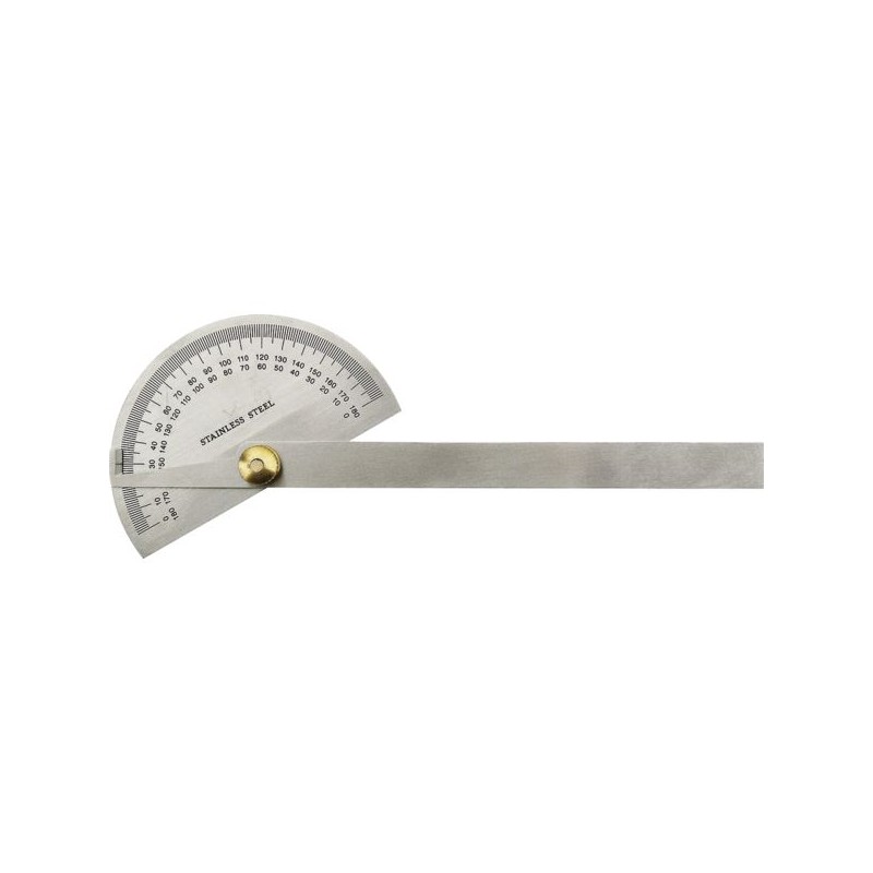 RAPPORTEUR D'ANGLE INOX DIAM.90 MM - LG 150 MM