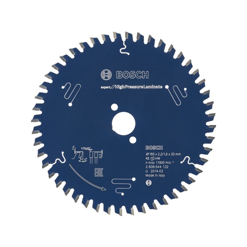 LAME DE SCIE CIRCULAIRE EXPERTHIGHPRESSURELAMINATE TRESPA 2,2 X 20 Ø 160 MM