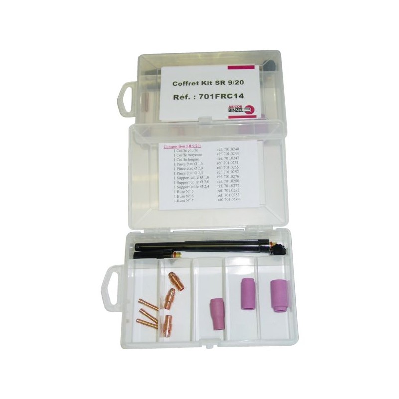 PIECE D'USURE POUR TORCHE TIG EN COFFRET SRL 9/20