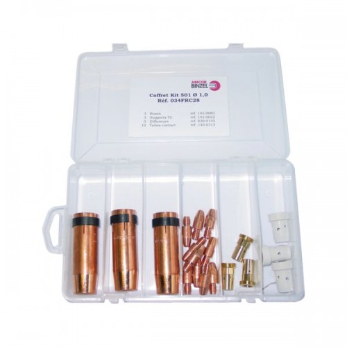 PIECE D'USURE POUR TORCHE MIG MB501 EN COFFRET Ø 1,0 MM