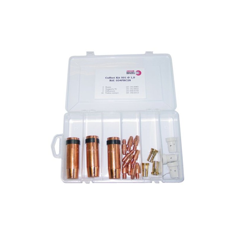 PIECE D'USURE POUR TORCHE MIG MB501 EN COFFRET Ø 1,0 MM