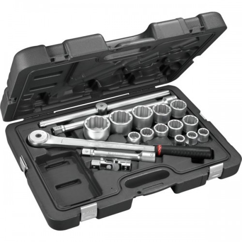 COFFRET 3/4' DOUILLES 6 PANSDE 19 A 55 MM + CLIQUET