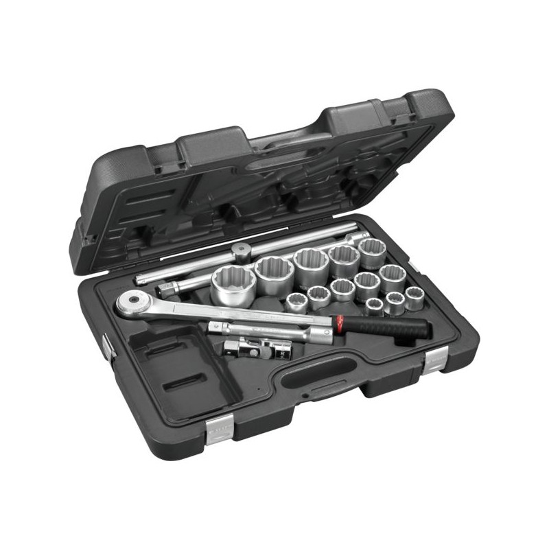 COFFRET 3/4' DOUILLES 6 PANSDE 19 A 55 MM + CLIQUET