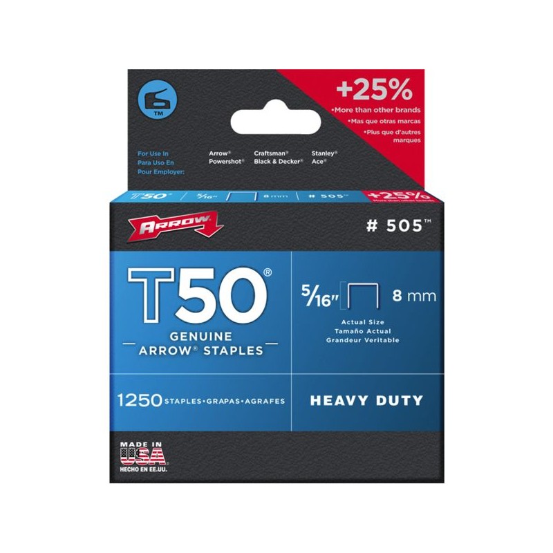 AGRAFE POUR T50 - 8 MM BOITE DE 1250