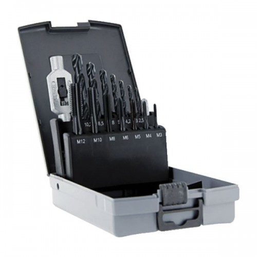 COFFRET TARAUD ET FILIERE 7 TARAUDS + 7 FORETS 2.5 A 10.2 MM