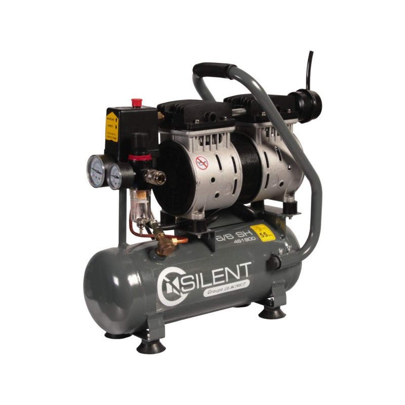 COMPRESSEUR MOBILE SILENCIEUX 6 L - 6,2 M /H
