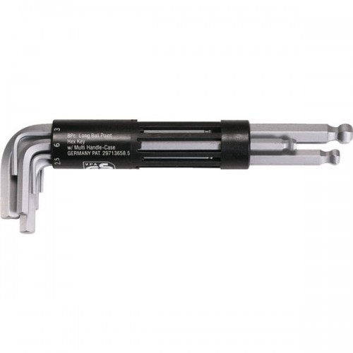 JEU DE CLES MALES 6 PANS A TETE SPHERIQUE LONGUES 2-2,5-3-4-5-6-8-10 MM