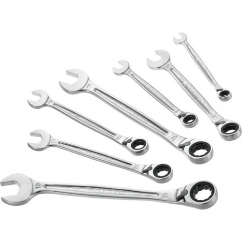 JEU DE 7 CLES MIXTES A CLIQUET(8-10-12-13-14-17-19 MM)