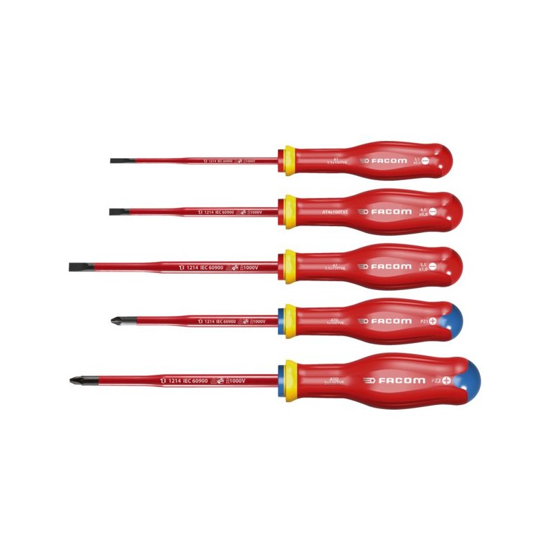 JEU DE 5 TOURNEVIS PROTWISTSLIM ISOLE 1000V