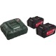 PACK 2 BATTERIES 18 VOLTS + CHARGEUR RAPIDE 2 X 4,0 AH LI-POWER, ASC 30-36, COFF