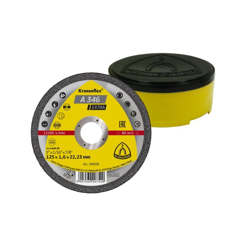 DISQUE A TRONÇONNER A346 125X1,6X22,23MMBOITE DE 25 PIECES