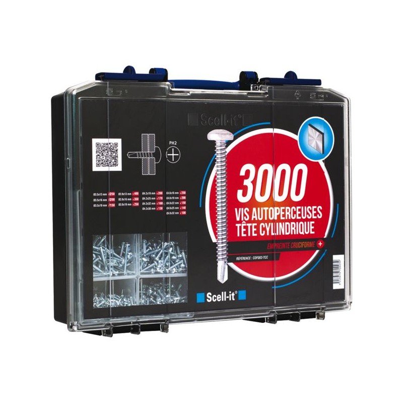 COFFRET VIS AUTO-PERCEUSE TETE CYLINDRIQUE PZ. 2840 VIS TCC AZ