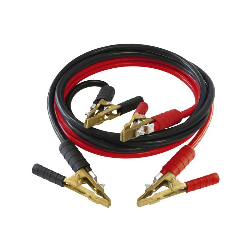 CABLE DE DEMARRAGE - 500 A - PINCE LAITON - LONG 2 X 3 M - 25 MM²