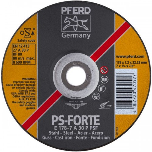 DISQUE A EBARBER ACIER/FONTE PSF E 125-7 A 30 P PSF/22.23