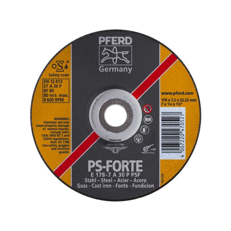 DISQUE A EBARBER ACIER/FONTE PSF E 125-7 A 30 P PSF/22.23