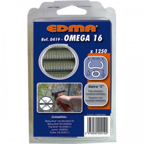 AGRAFE OMEGA 16 - GALVA A - X 1250 PCS