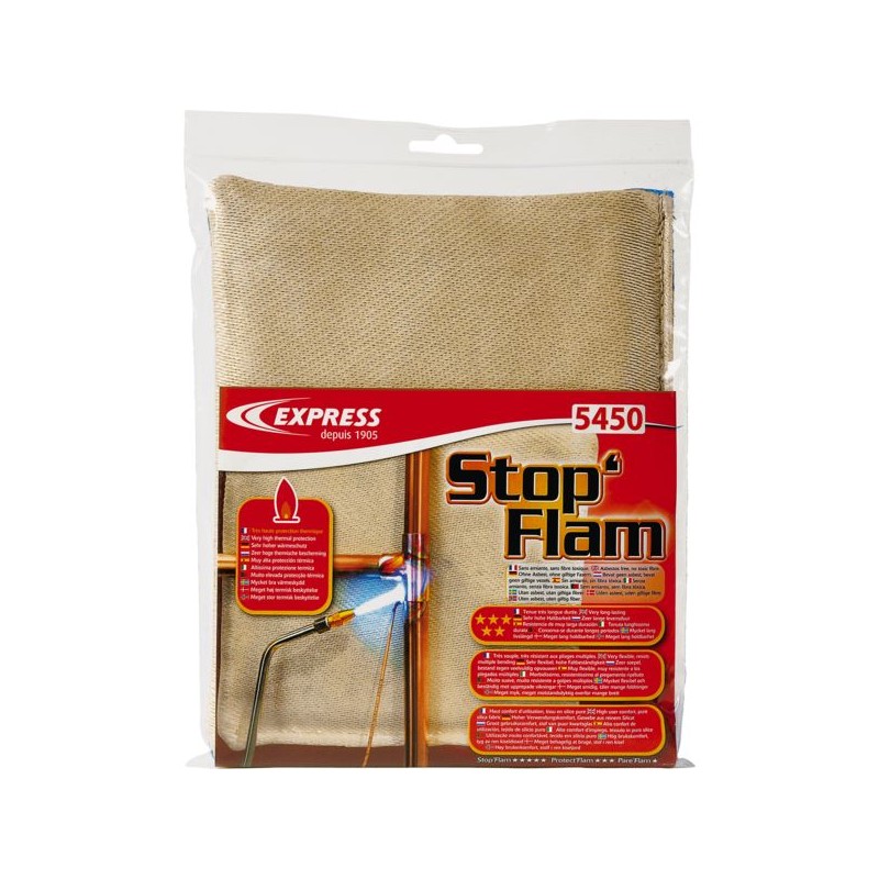 STOP FLAM ENVELOPPE TISSEEET TRAITEE SANS FIBRES20 X 25 - EPAISSEUR 13 MM