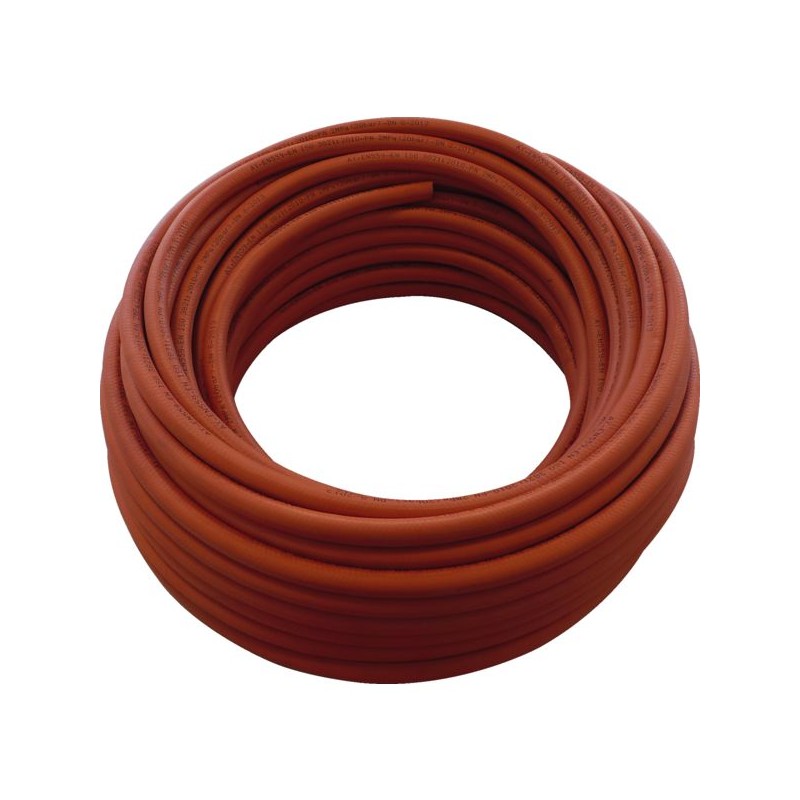 TUYAU PROPANE CAOUTCHOUC ORANGE 6 X 13 - PROPARUBCOURONNE DE 20 M