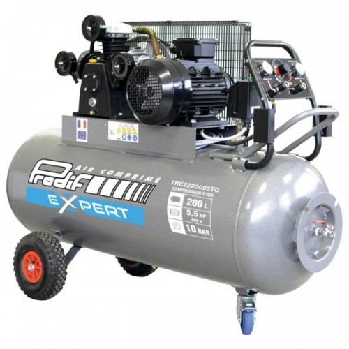 COMPRESSEUR MOBILE 200 L - 400 V TRI AVEC TABLEAU DE REGULATION