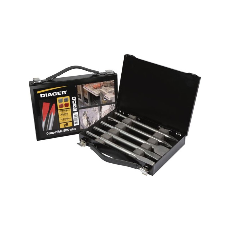 MALETTE 5 PICS ET BURINS SDS+