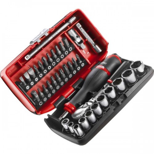 COMPOSITION RADIO 1/4 SERRAGEVISAGE ETANCHE+ CLIQUET 38 OUTILS