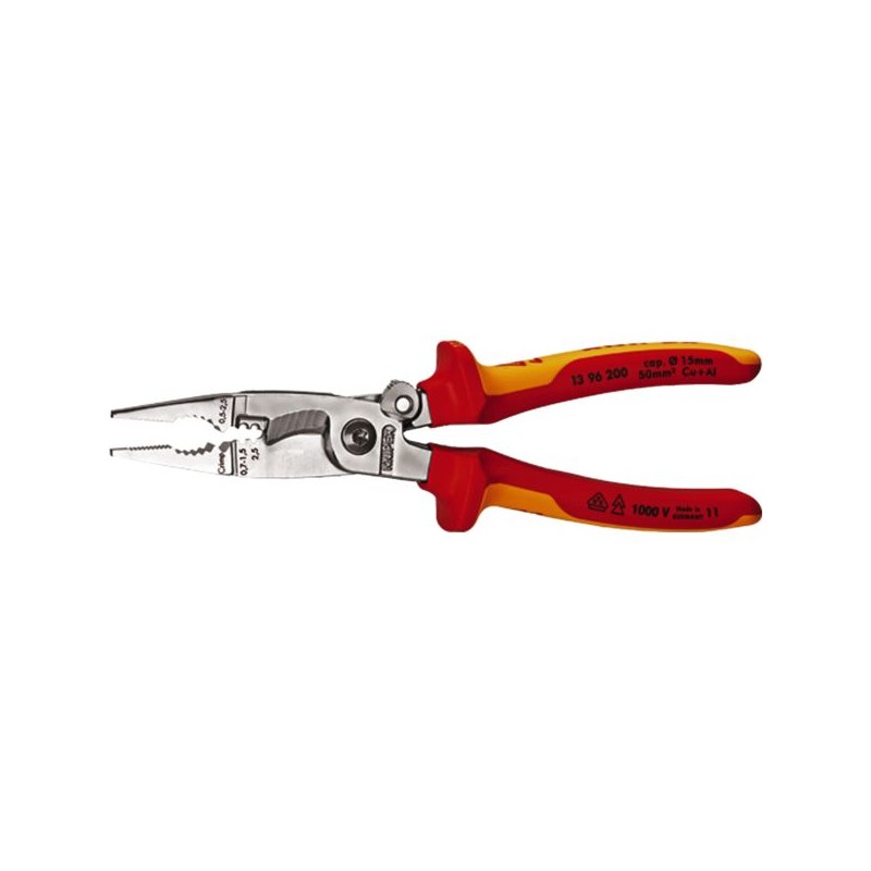 PINCE POUR INSTALLATIONS ELECTRIQUES CHROMEE POIGNEE ISOLEE LG 200