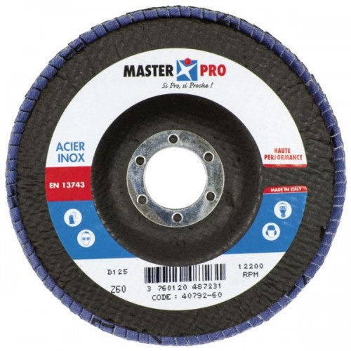 DISQUE A LAMELLES MASTER PRO NORTON R822 - DIAM. 125 MM GRAIN 36 SUPP.FIBRE DE V
